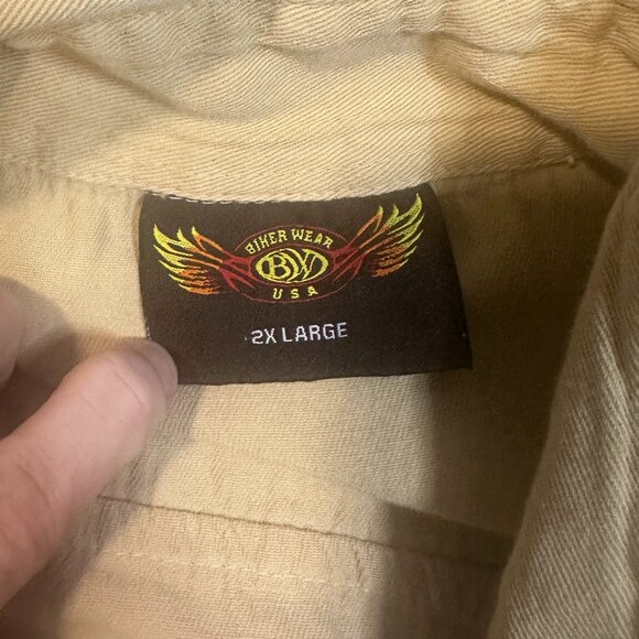 Biker Wear USA XXL Cutoff Shirt Cream Color Sturgis Logo - Picture 5 of 5